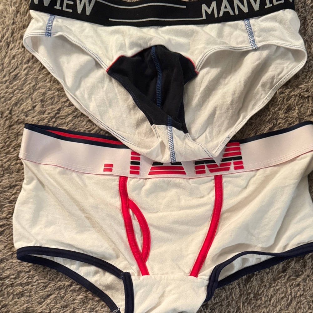 Men's White and Black Underwear 2 pack